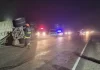 Accidente en Ruta 33 entre Guamini y Espartillar: Vuelco de un acoplado por falla mecánica