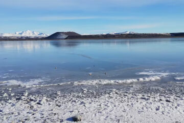 Frío extremo en la Patagonia: se congeló una laguna en Neuquén