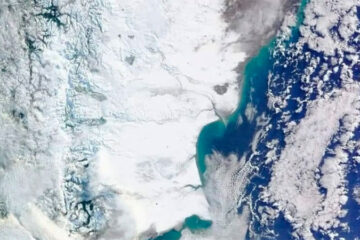 La Patagonia tapada por nieve: la increíble imagen satelital de la NASA